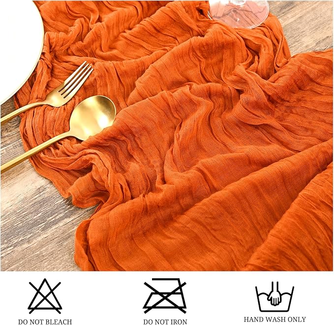 15 Pack Orange Fall Table Runner 17 x 108inch Cheesecloth Table Runner Boho - Image 3