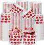 CHENGU 60 Pcs Valentines Snack Cups 9 oz Red Heart Paper Disposable Ice Cream by CHENGU