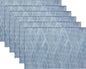 Druable Placemats Set of 6, Plastic Heat-Resistant Non-Slip Vinyl Place Mats Washable Easy to Clean Indoor Outdoor (18"x12", Blue)