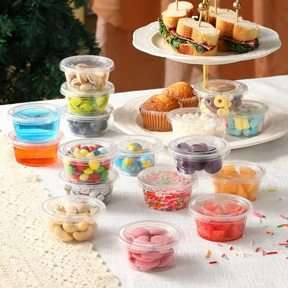 VITEVER Portion Cups With Lids, Small Plastic Containers with Lids, Airtight - Image 4