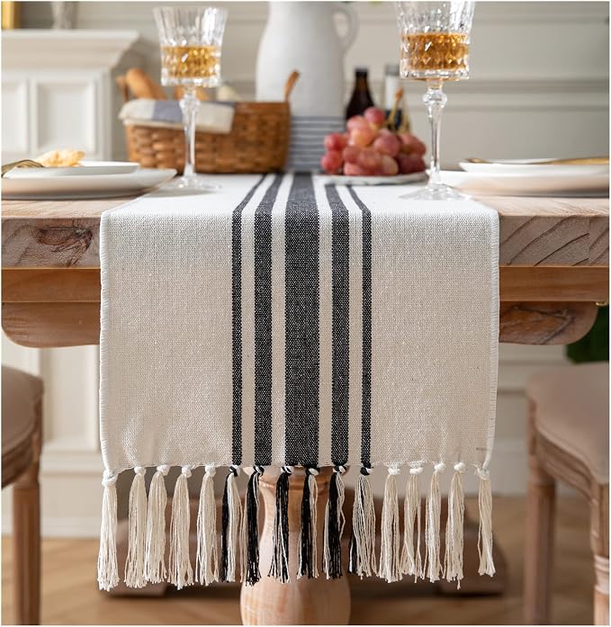 Boho Table Runner for Modern Farmhouse Decor, Dining Table décor 13 x 90 Inch by Caflife