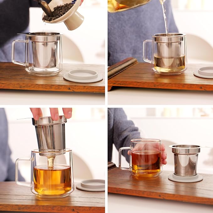 CNGLASS 12oz Double Walled Glass Tea Cup - Image 5