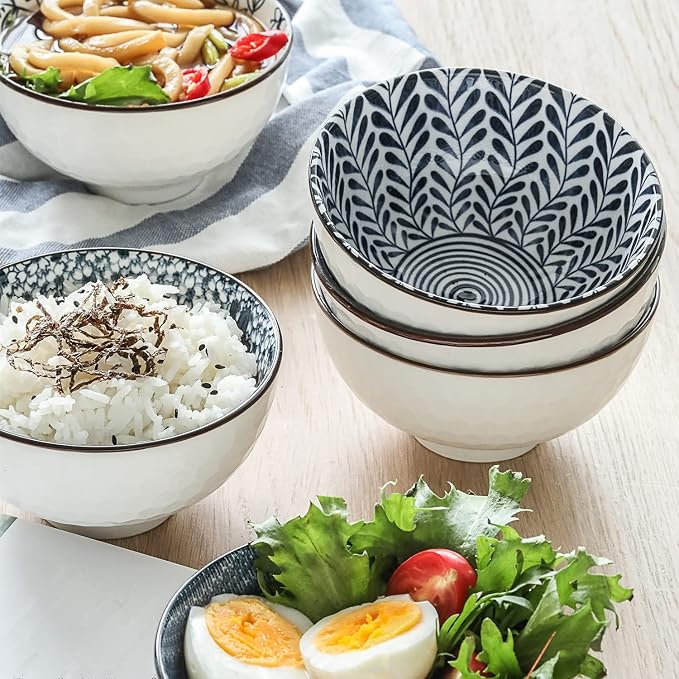 Japanese Style Ceramic Rice Bowls, 10 Ounces Small Salad, Ice Cream Snack Dip - Image 5