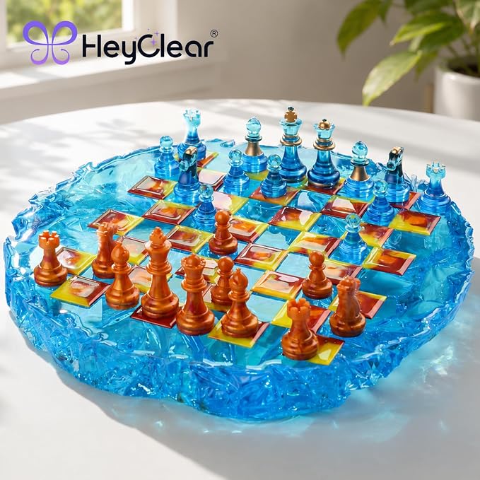 HeyClear Chess Set Resin Molds, Chess Board Silicone Molds & 16PCS 3D Full Size - Image 7