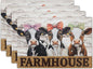 Cute Cow Farmhouse Placemats 4pcs, Farm Animal Tabletop Mat Rustic Style Non-Slip Washable Place Mats 12 x 18 Inch for Holiday Kitchen Dining Decor