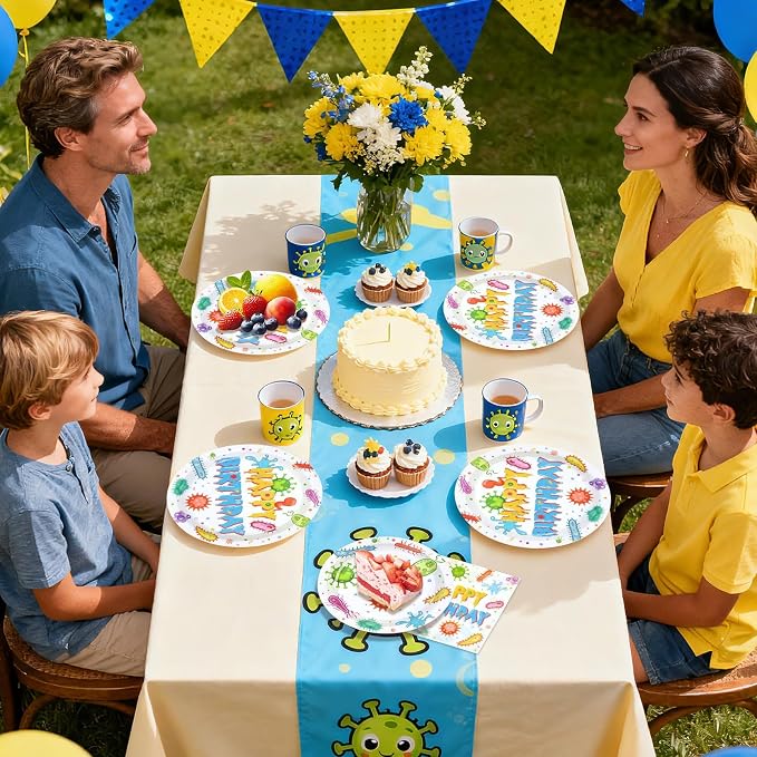 96 Pcs Virus Theme Birthday Party Decorations, Serves 24 | Colorful Cells - Image 8