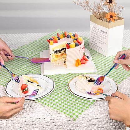 GoGeiLi Stainless Steel Rainbow Wedding Cake Cutting Set - Image 3