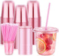 KesaPlan 50 Pack 12 oz Pink Plastic Party Cups by KesaPlan