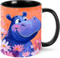 Yrebyou Hippo Coffee Mug 11oz Ceramic Cup by Yrebyou