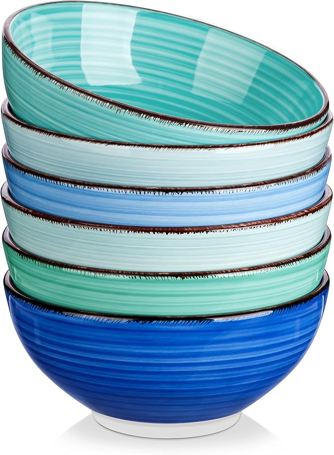 vancasso Bonita 27 Oz Cereal Bowls Set of 6, 6 Inch Soup Bowls, Dishwasher & by vancasso