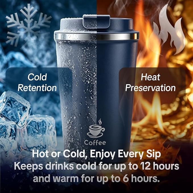 17oz Travel Coffee Mug, Leakproof Vacuum Coffee Cup Insulated Tumbler | 304 - Image 8