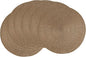 AHHFSMEI Round Braided Placemats 15 Inch Round Table Mats for Dining Tables Natural Woven Heat Resistant Place mats Set of 6 (Brown A)