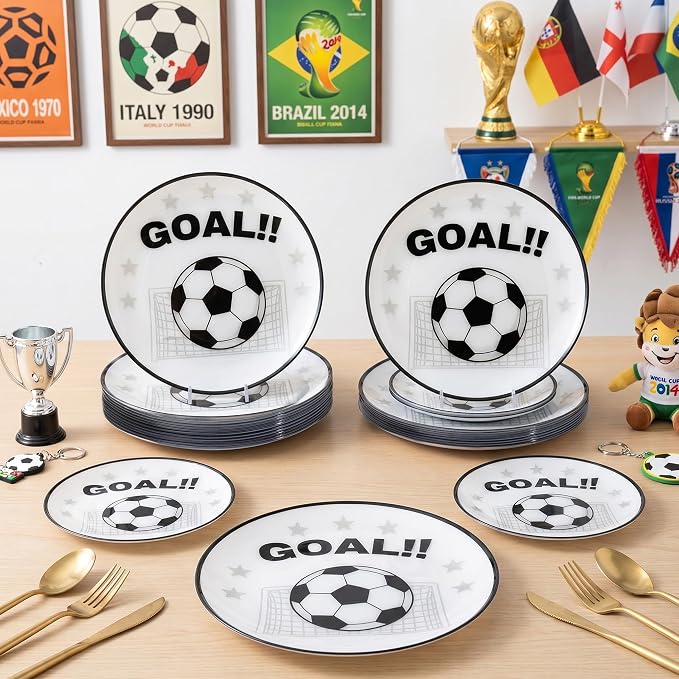 20 White Plastic Soccer Plates, Disposable Plates - Image 8