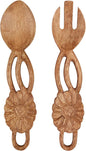 Mud Pie Carved Flower Salad Servers; 11" by MudPie