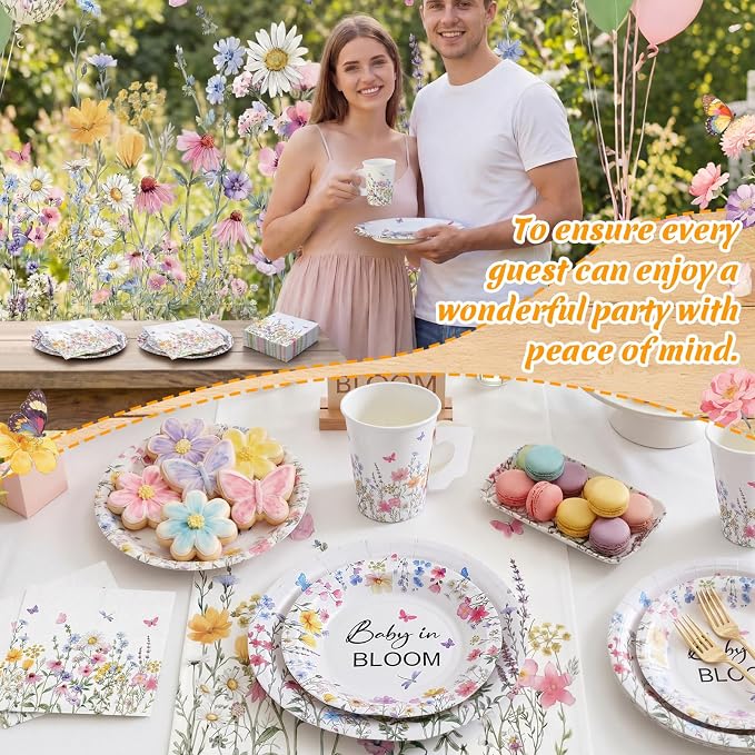 Pickmesh 252 Pcs Baby in Bloom Tea Party Supplies - Image 7