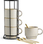 LYEOBOH Stackable Coffee Mugs, Coffee Cups, Mug Set of 4 - 13 Oz Coffee Cup Set by LYEOBOH
