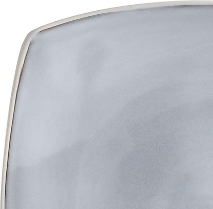 Gibson Elite Soho Lounge Square Reactive Glaze Stoneware Dinnerware Set, Service for 4 (16pc), Light Gray