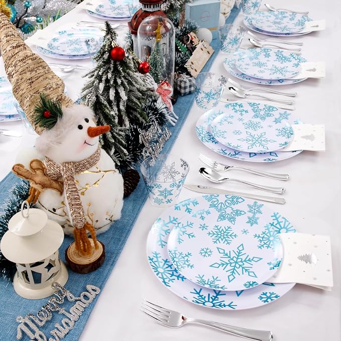175Pcs Christmas Plates and Napkins Disposable Dinnerware Set - Image 3