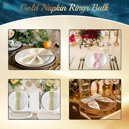 APTWOW 50Pcs Pearl Gold Napkin Rings - Image 7