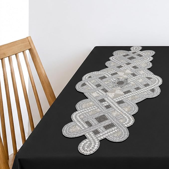 Handmade Beaded Table Runner 13 x 36 Inch, Elegant Dining Table Centerpiece - Image 7