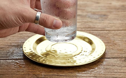 Hammered Stainless Steel Coasters Set of 4 – Anti-Slip Base, Durable & Reusable - Image 3
