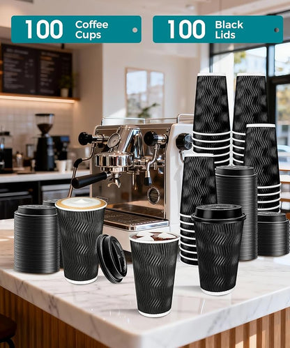 100 Pack 16 oz Disposable Coffee Cups - Image 4
