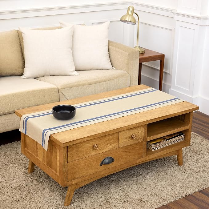 Solino Home 100% Linen Table Runner, 14 x 60 in, coffee tables, small dining by SolinoHome