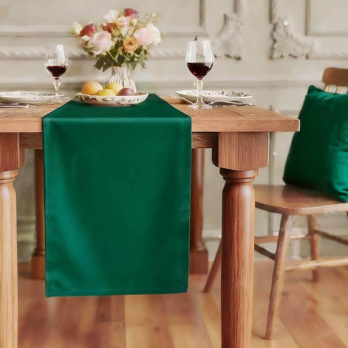 FOLINS&HOME Green Waterproof Decorative Table Runner 72 Inches Long | 210GSM by FOLINSHOME