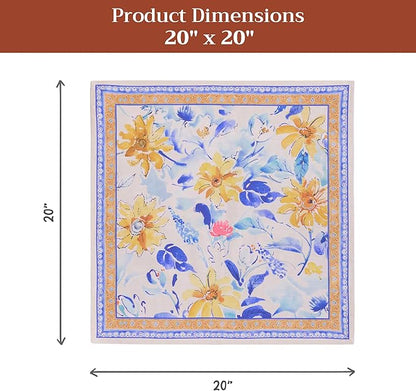Maison d' Hermine Cloth Napkins Set of 4 100% Cotton Everyday Reusable Square Napkins Cloth Washable Dinner Party Wedding Restaurant Valentines Day Decorations Spring/Summer (Girassol, 20" x 20")