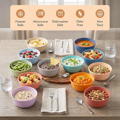 MASTERCOOK Plastic Bowls Set of 12 – 15oz Multipurpose Deep Plates Salad and - Image 5