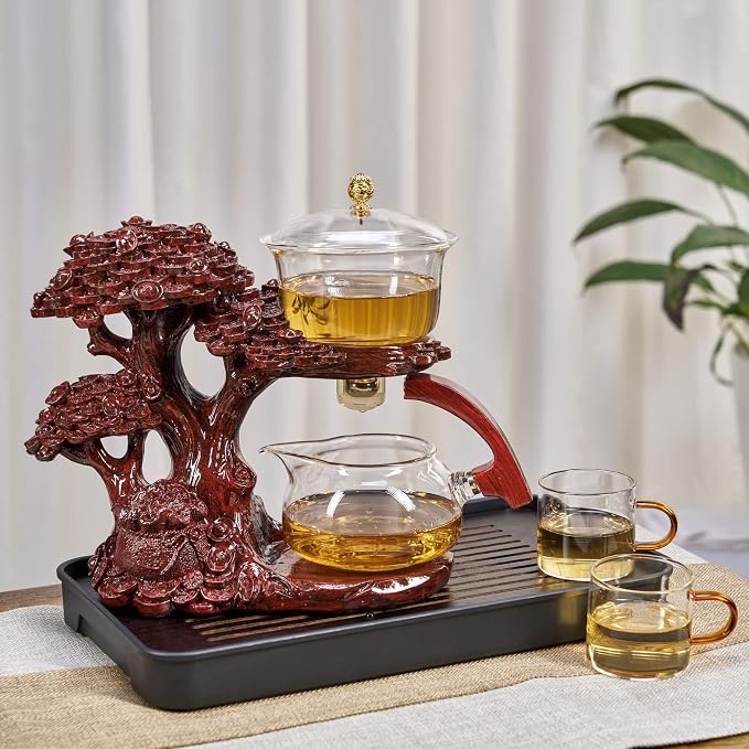 Zurucily Glass Teapot Set with Infuser Semi Automatic Tea Set Magic Teapot - Image 2