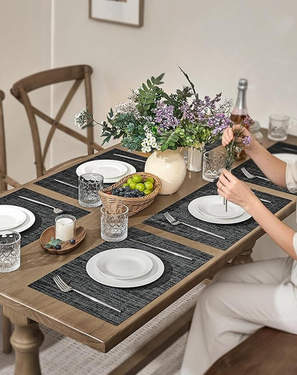 Leetaltree Black and Grey Woven Placemats Set of 4 - Image 3