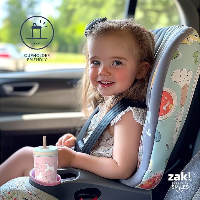 Zak Designs Safari Kelso 12oz Stainless Steel Leak-Proof Toddler Straw Cup - Image 6
