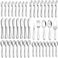 Herogo Heavy Duty Silverware Set with Serving Utensils, 65-Piece Stainless Steel Heavy Weight Modern Flatware Set for 12, Fancy Cutlery for Home Wedding, Dishwasher Safe, Mirror Finished