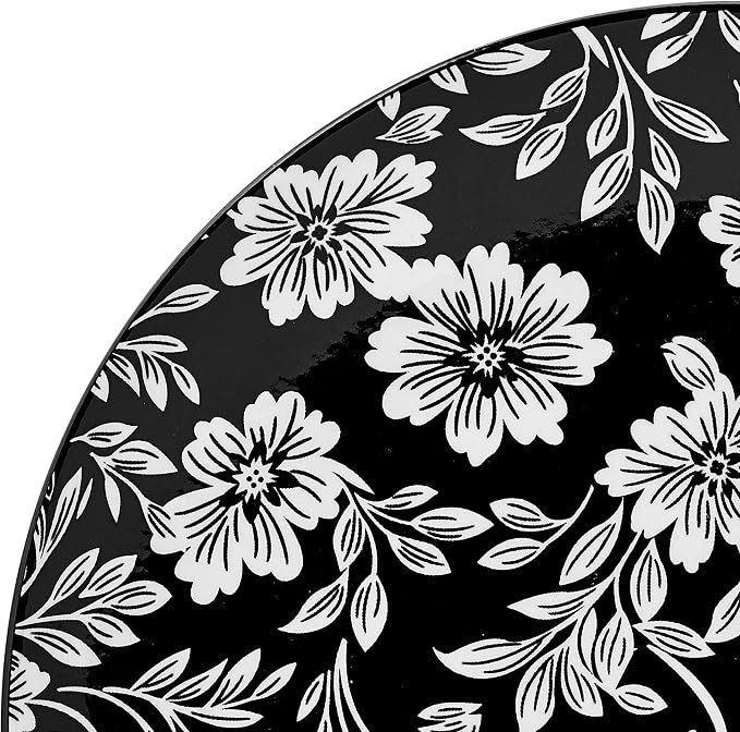 Pfaltzgraff Midnight Blooms 12 Piece Floral Stoneware Dinnerware Plate Bowl - Image 4