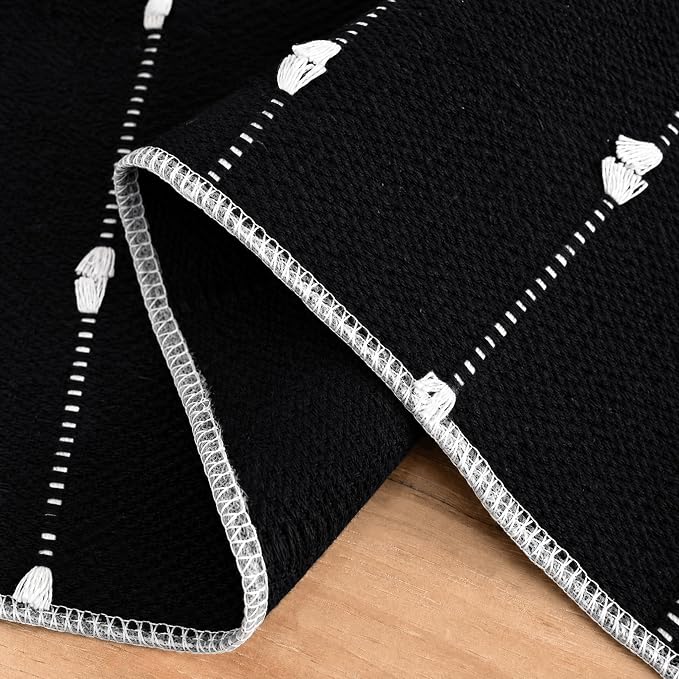 Artoid Mode Black Farbic Rustic Cotton Woven Table Runner, Farmhouse Halloween - Image 5