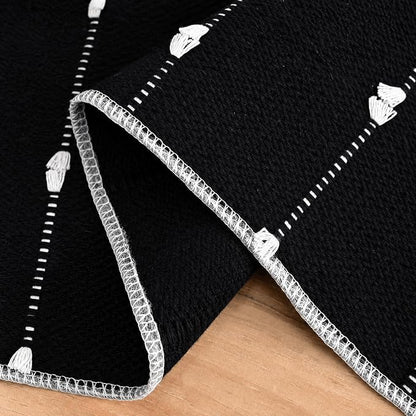 Artoid Mode Black Farbic Rustic Cotton Woven Table Runner, Farmhouse Halloween - Image 5