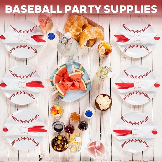 FoldTier 300 Pcs Baseball Paper Napkin Rings Bulk Disposable Sports Napkin - Image 5
