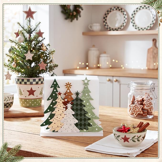 Christmas Tree Napkin Holder for Tables Classical Green Christmas Tree Napkin - Image 6