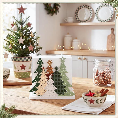 Christmas Tree Napkin Holder for Tables Classical Green Christmas Tree Napkin - Image 6