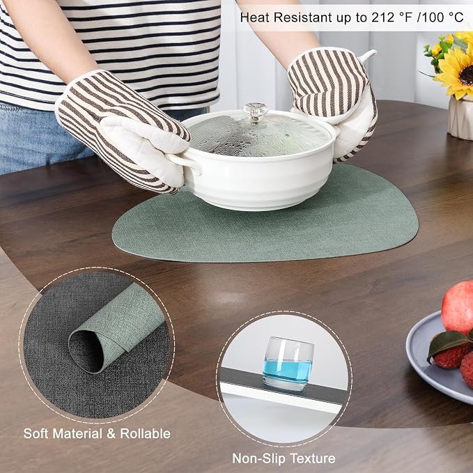 Faux Leather Placemats Set of 6, Dual Sided - Image 5