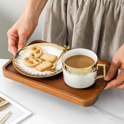 LETAOTAO Cappuccino Cups with Saucers, 8.5 oz Stackable Ceramic Coffee Cup and - Image 5