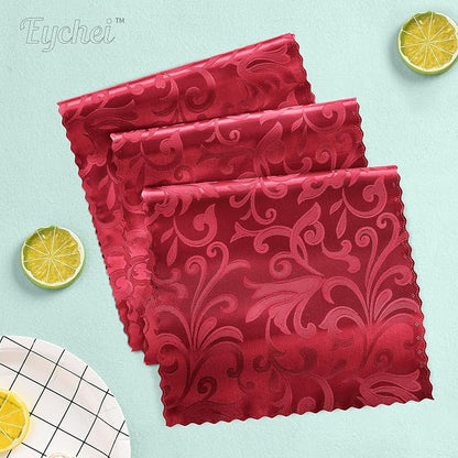 Red Damask Satin Table Runner 12 x 108 Inch, 6 Pack | Bright Smooth Damask - Image 2