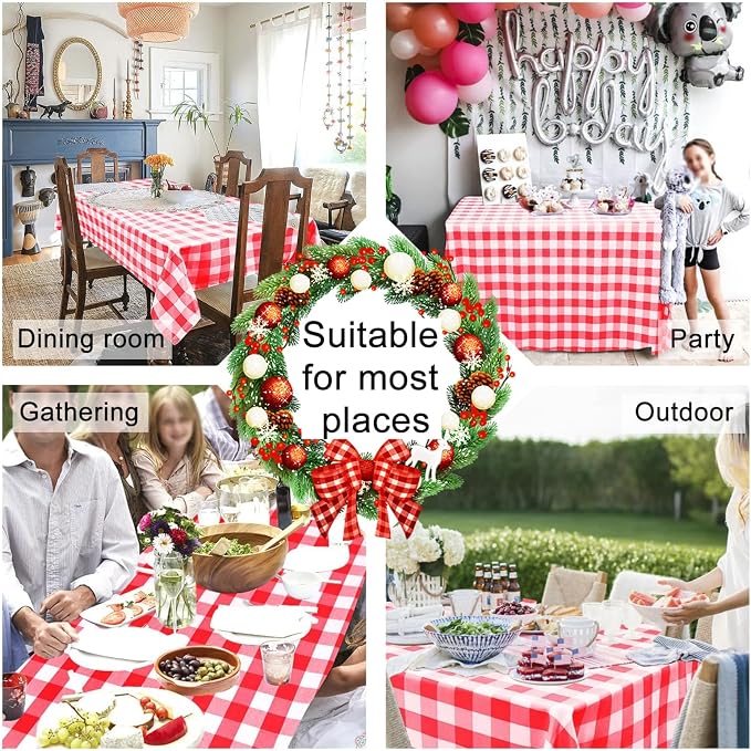 Checkered Tablecloth Rectangle, 30 x 60 Inch - Image 6