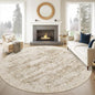 6x6 Brown Round Rug 6ft Living Room Circle Rug Vintage Round Area Rug Non Slip Indoor Carpet for Dining Room Bedroom