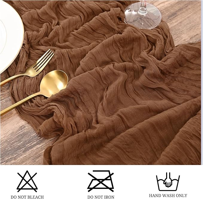 15 Pack Brown Table Runner 17 x 108inch Cheesecloth Table Runner Boho Gauze - Image 3