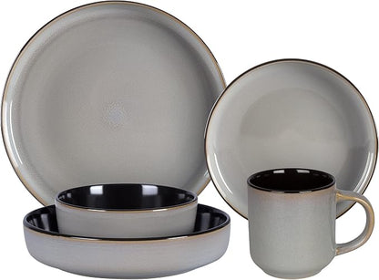 Euro-Nordic Stoneware 20pc Dinnerware Set, Reactive Glaze - Image 3