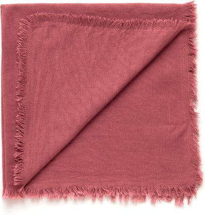 ACCENTHOME Blush Cotton Linen Napkin Set of 6 18x18 inch Dinner Napkins - Washable Soft Premium Hotel Quality Reusable Napkins Perfect Table Napkins for Family Dinners, Weddings & Everyday Use