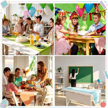 4 Pcs Pastel Crayon Table Runner 71 x 13 Inch Back to School Classroom - Image 6