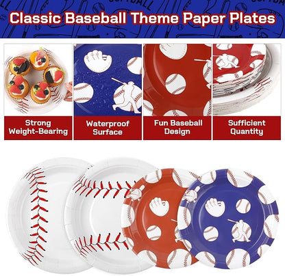 Kochorie 96 Pieces Baseball Party Supplies, Baseball Birthday Themed Decorations - Image 3